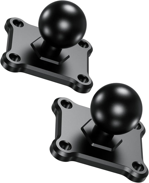 BRCOVAN 2 PCS, 1'' Ball Mount Base with Aluminum Alloy 4-Hole AMPS Square Plate & 1'' TPU Ball Adapter