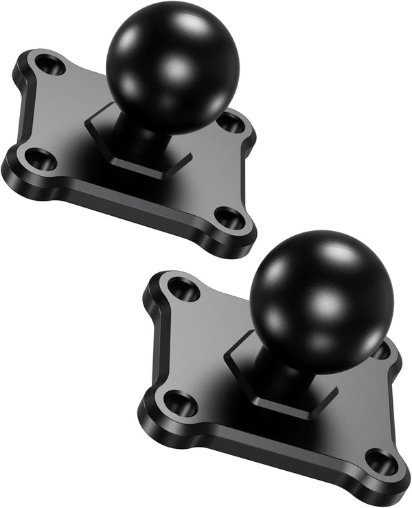 BRCOVAN 2 PCS, 1'' Ball Mount Base with Aluminum Alloy 4-Hole AMPS Square Plate & 1'' TPU Ball Adapter