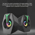 Yunseity USB Powered Speaker, HiFi Stereo Sound, Wired USB Desktop Speaker with RGB Lights (Black)