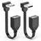 2PCS 90 Degree USB2.0 Extension Cable Flat Right Angle USB Male to Female Adapter Short Soft USB Cable 8inch