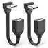 2PCS 90 Degree USB2.0 Extension Cable Flat Right Angle USB Male to Female Adapter Short Soft USB Cable 8inch