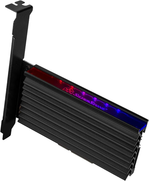 SilverStone Technology ECM24-ARGB M.2 NVMe SSD NGFF M Key to PCIe x4 ARGB Adapter Card with Heatsink