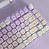 Gliging Keycaps 142 Keys Purple Rabbit Cute MOA Profile, Dye-Sublimation for Cherry MX Switches Mechanical Keyboard