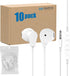 GEEKRIA 3.5mm Plug Earphones with Microphone, Wired Headphones Bulk Pack, Stereo Semi in-Ear Headphones with Mic and