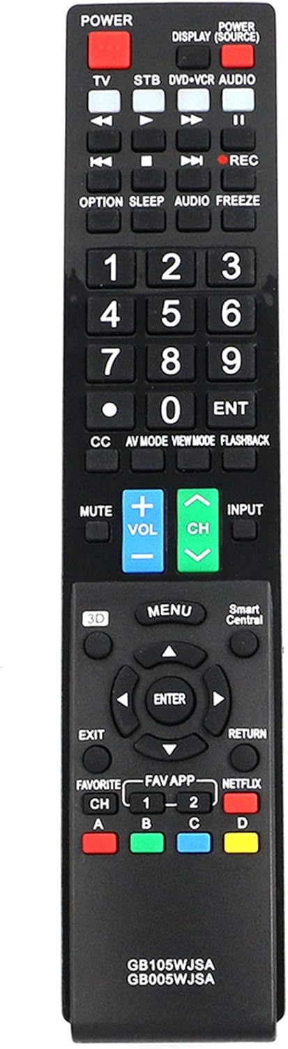 PERFASCIN Replacement Remote Control for Sharp AQUOS TV, Compatible with Multiple Models, Pack of 1
