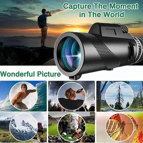 KFYSLEXA 80x100 Monocular Telescope High Powered Monoculars for Adults Compatible with Smartphones and Can Bird