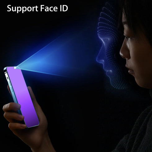 2 PCS Anti-Blue Privacy Tempered Glass for iPhone 13 Pro Max/iPhone 14 Plus - Matte Anti-Spy Screen Protector