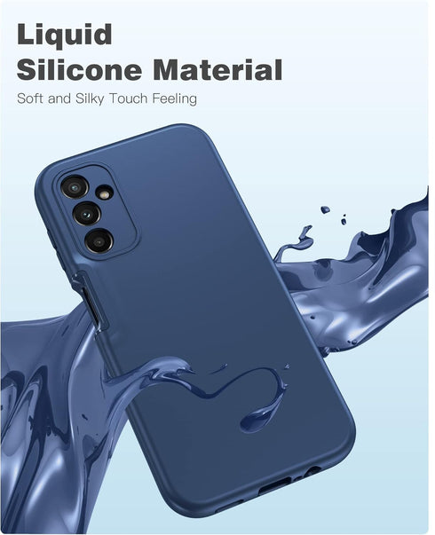 FNTCASE Shockproof Silicone Protective Phone Case for Samsung Galaxy A14-5G, Slim Dual Layer Rugged, Navy Blue