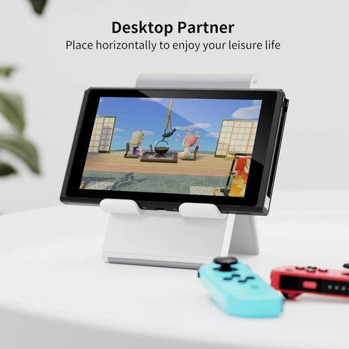 SAIJI Adjustable Tablet Stand Holder, Portable Foldable Desktop Dock for iPad, iPhone, Nintendo Switch, Samsung Galaxy
