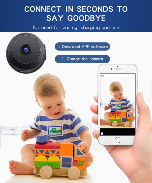 senri Mini Security Camera, 1080P HD WiFi Home Indoor/Outdoor Camera for Baby/Pet/Nanny, Remote Viewing