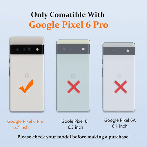 Military Grade Drop Protection Case for Google Pixel 6 Pro, with Slide Lens Cover and Magnetic Ring Holder (Navy Blue)