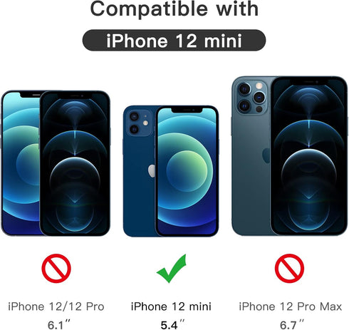 JETech 3-Pack Full Coverage Screen Protector for iPhone 12 mini (5.4-Inch) HD Clear, 9H Tempered Glass Film