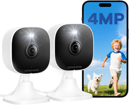 VSMAHOME 4MP Indoor Cameras for Home Security Outdoor, Home Security Camera System, 2.4g/5g