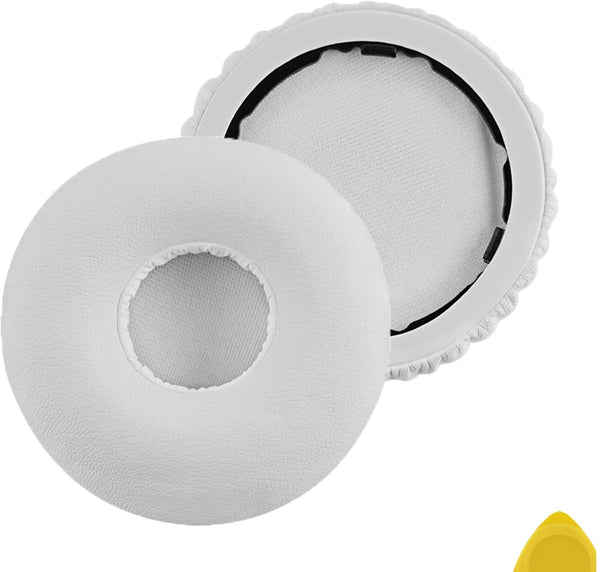 Geekria QuickFit Replacement Ear Pads for Beats Solo Wireless Headphones (White)