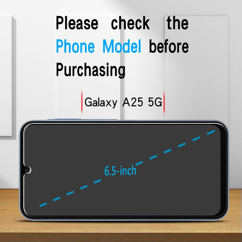 Slanku 3 Pack Tempered Glass Screen Protector for Samsung Galaxy A25 5G - Scratch Resistant, Touch Sensitive, Bubble