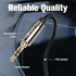 rycvaky 3.5mm 6.35mm 1/4" 1/8" Connectors(35ft/1pk) to Auxiliary Audio Cable, Male to Male TRS Stereo Audio Cable