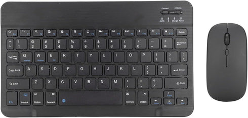 Bluetooth Keyboard Mouse Combo for PC Tablet Phone, Ultra Slim Portable Rechargeable USB Keyboard and 1600DPI Mouse