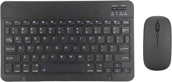 Bluetooth Keyboard Mouse Combo for PC Tablet Phone, Ultra Slim Portable Rechargeable USB Keyboard and 1600DPI Mouse