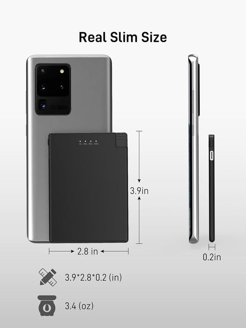 Auskang Portable Charger with Built in Cable Ultra Slim 3500mAh Power Bank Compatible with iPhone 15 Series Samsung Galaxy/Note Google Pixel and Other Android USB-C Smartphones