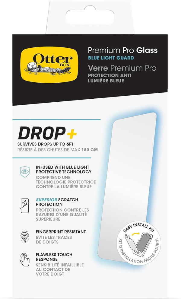 OtterBox iPhone 15 Pro (Only) Premium Pro Screen Protector, Filters Blue Light,
