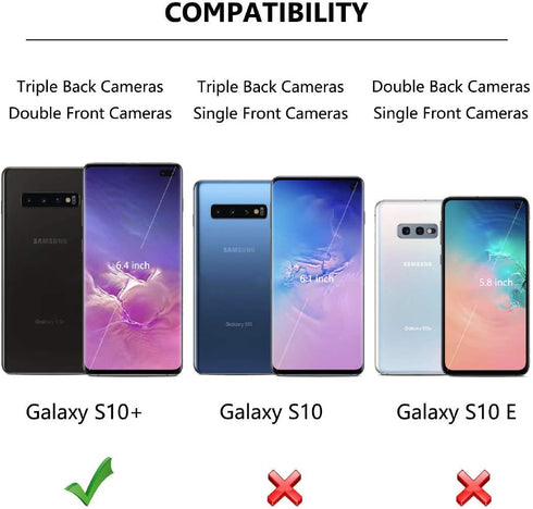 Jeylly for Galaxy S10 Plus Case - Cute Ultra Slim 3 Color Hybrid Impact Full-Body Rugged Cover for Samsung Galaxy