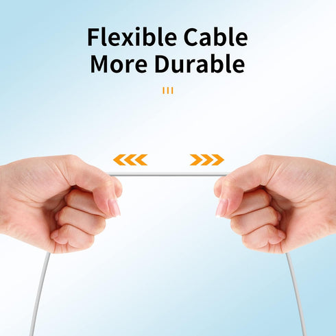 USB C Cable 5-Pack (3.3ft x3, 6ft x2) - Fast Charging USB A to USB C for Galaxy S10, S9, S8, Power Banks & More - White
