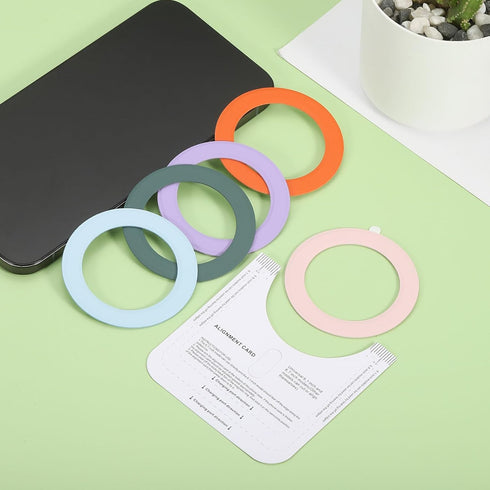 uxcell 3 Magnetic Sticker Ring, Pcs Universal Magnetic Adapter Ring Leather Magnet Wireless Charging Conversion Kit