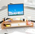 Triangle Monitor Stand Riser, Desktop Corner Shelf with Drawers, Wooden Computer Stand with Storage for Office