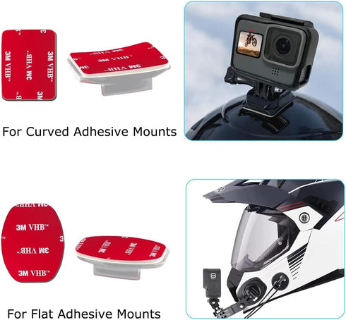 GoPro Curved Flat Helmet Base Mount with 3M Adhesive Pads for GoPro Action Camera