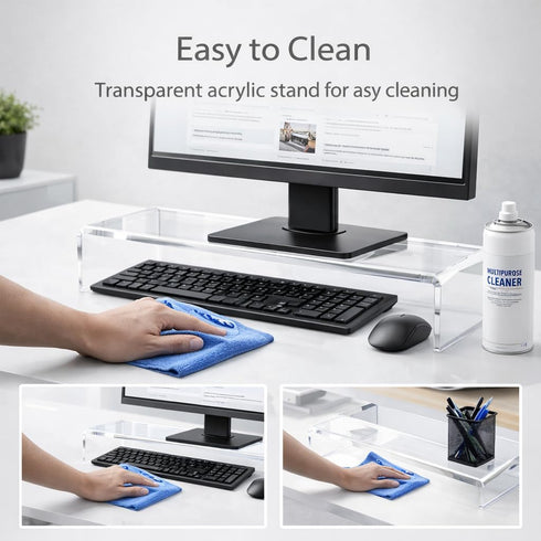 20 inch, Japard Acrylic Monitor Stand, Premium Large Monitor Riser Crystal Clear Acrylic Computer Stand Laptop Desk