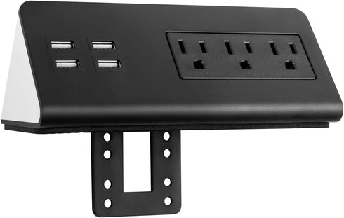 Desk Edge Mount Power Strips with USB Ports, UL Plug Outlets, 1250 Joules Surge Protector for Home Office