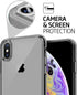 TENOC Gray Phone Case for iPhone Xs Max, Clear Shockproof Protective Bumper Slim Cover for 6.5 Inch