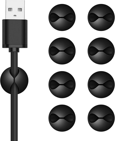 CHEFBEE 8 Pack Adhesive Cable Clips, Cable Management for Desk, Wire Clips for Computer, Electrical, Charging or Mouse