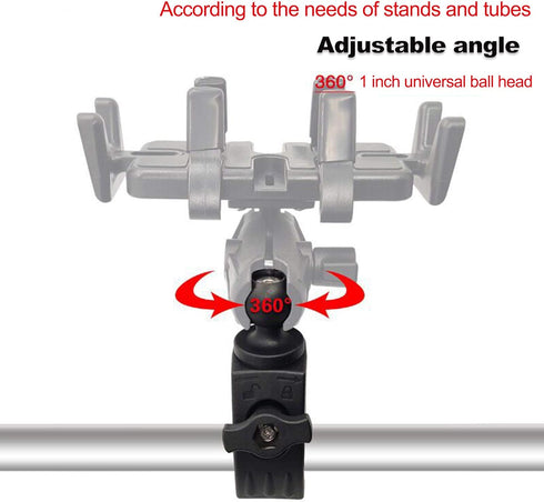 Tough Clamp Base with 1'' Rubber Ball Head for Secure Mounting