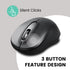 Perixx PERIMICE-722B Wireless Optical Mouse, Portable Design with Silent Clicks and Cable Straps, Black