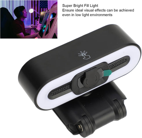 GOWENIC 4K 3840x2140 2.0 Webcam, USB PC Camera with Built in Microphone, Super Bright Fill Light, Auto Beauty Function