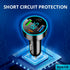 66W Car Charger, 4-Port Cigarette Lighter USB Charger, 2 * USB 2.4 + PD + Type C Adapter with Voltmeter, Compatible