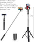 RRNNWW Stand,67 inch Portable Phone Selfie Stick with Remote and Dual Light Compatible for iPhone Android