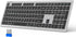 TECKNET Bluetooth Keyboard Rechargeable, 4-Device Free Switching (2.4G+BT), Ultra-Slim Full Size Wireless Keyboard,