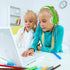 Kids Headphones with Mic & Volume Limiting, Two Audio Ports for Sharing, for Toddlers Boys Girls (Green)