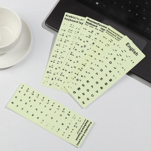 English Luminous Keyboard Stickers, Glow in The Dark Protective Film for Laptop PC Alphabet Button Layout