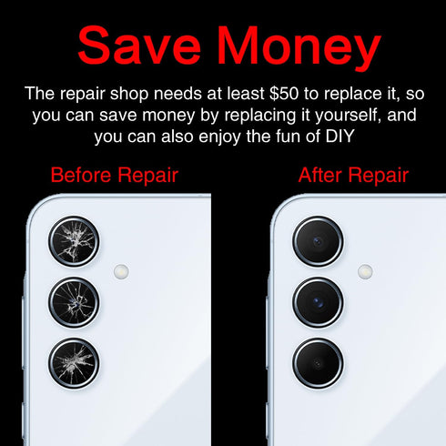 2PCS Galaxy A55 Back Rear Camera Lens Glass Replacement, ASDAWN Back Lens Glass for Samsung Galaxy A55
