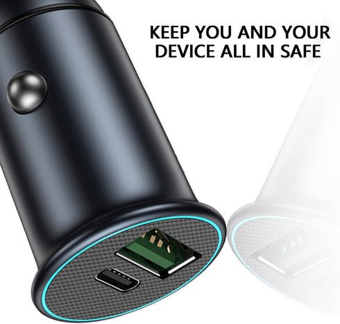 USB C Car Charger, 45W Dual Ports Fast Charge Car Charger Adapter, PD30W&QC3.0 Compatible with iPhone 14 13 12 11 Pro