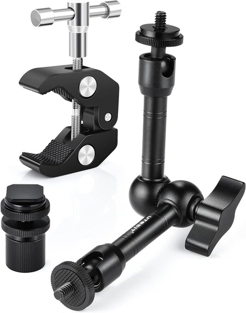 UTEBIT Adjustable Magic Arm with Super Clamp, 9 inch Articulating Arm Clamp for LCD Monitor, LED Light, Camera Rig