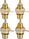 4Pcs Audio Terminal Jack Panel Mount, RCA Lotus Head Welding Female Socket Connector (2 Black + 2 Red)