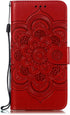 LEECOCO for Samsung A10E Case - Mandala Embossing Luxury PU Leather Flip Notebook Wallet Cover