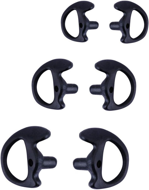 Replacement Earmold Earbud Earplug for Motorola Kenwood Two-Way Radio Audio Kits (Black, Small)