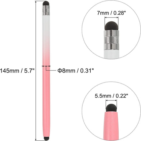 MECCANIXITY Stylus Pens for Touch Screens Dual Rubber Tips Capacitive Stylus Tablet Pen Sensitivity Precision for Universal Touch Devices, Gradient Pink