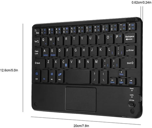 Ultra-Slim Mini Bluetooth Keyboard with Touchpad, Bluetooth, Up to 10m Working Distance, Suitable for Windows PC