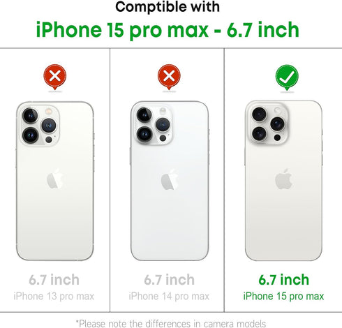 YEPO iPhone 15 Pro Max Case - Clear Flower Design, Slim Shockproof Bumper, Stylish Protective Cover for Women & Girls.